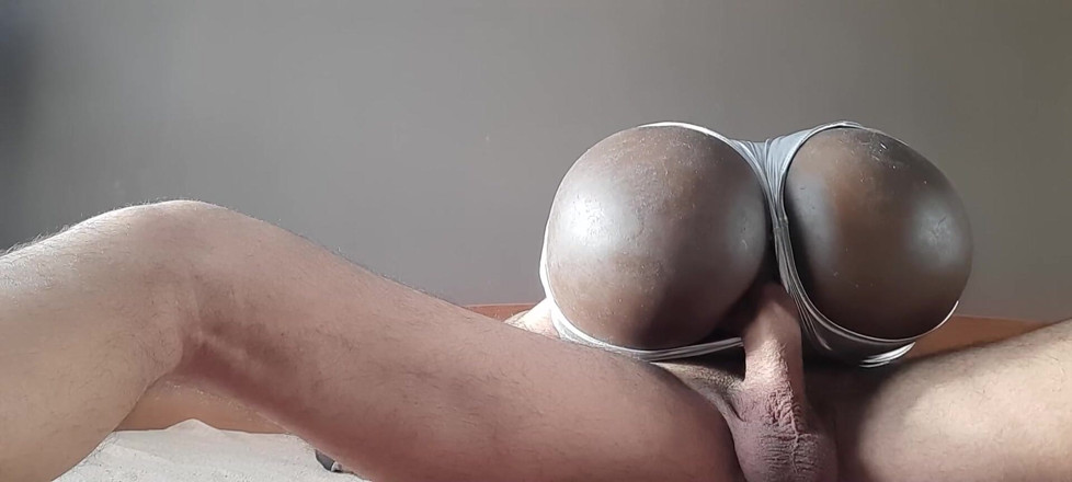 Naxy: Ruber ass in shiny shorts creampie