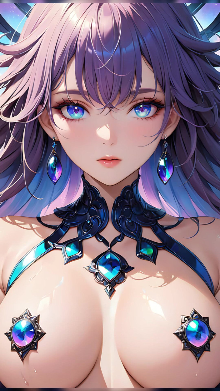 LustRender: 꿈의 반사: 무지개 빛깔의 눈을 가진 아름다운 젊은 여성