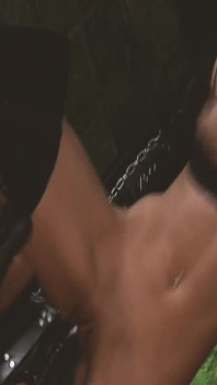 Fetiš dívky Scéna 3_brunette v latexovém prádle si užívá robertek a její svázaný kamarádův penis