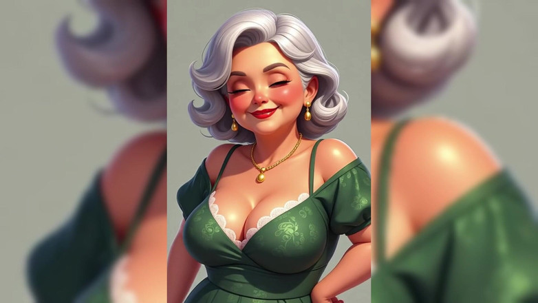 AI Porn: 赤裸上身奶奶动画