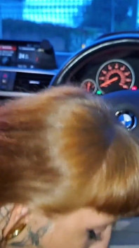 Risky BBC Blowjob in the Car
