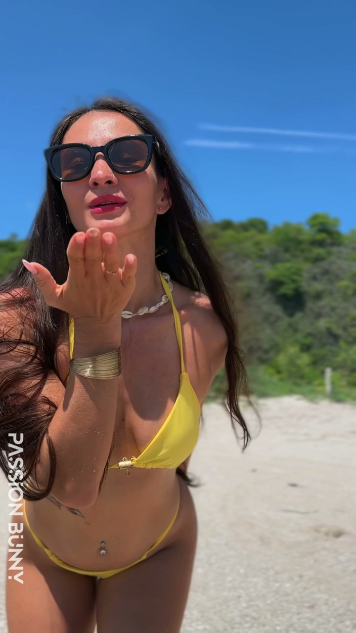 PassionBunny: Sexy Yellow Bikini Flashing and Public Fun