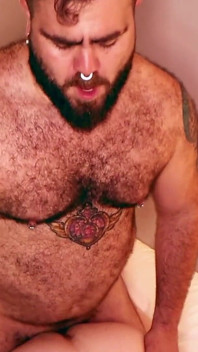 Hairy Ftm / Trans Man Gets Railed Bareback by Beefy Bear and Squirts Hard (part 2)