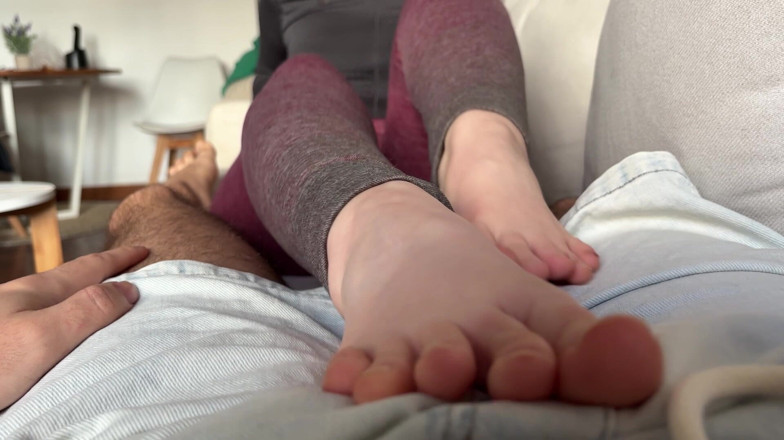 Spacenintenda: Sensual Stepmom Foot Rubbing and Tickling Sweaty Soles After Her...