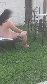 I Recorded My Stepsister Sunbathing Naked and Masturbating in the Garden