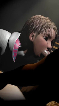 Spider Gwen menghisap batang