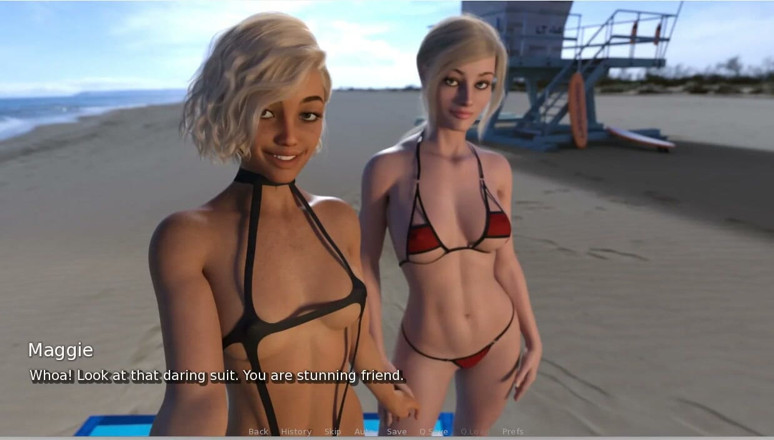 XXX Games Bunk: เมียสุดฮอตของกู - เกมเพลย์ - สวมบทบาท - เมียและเพื่อนของเธอแชร์ควยใหญ่ผิวดําที่ชายหาด