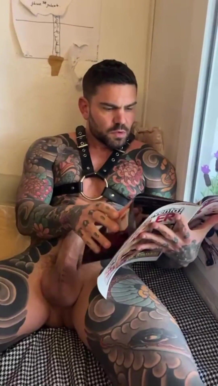 Juan Lucho Gay: Boy in Harness Masturbates