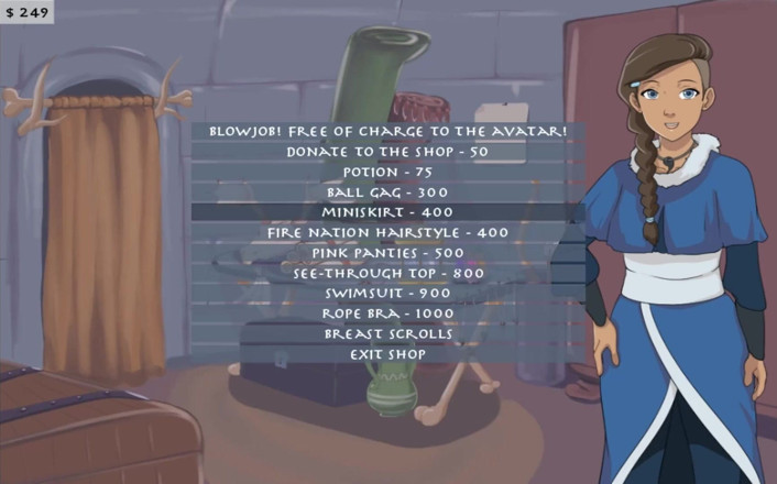 Cartoon Play: Four elements trainer part 9 (Book 1 water) (Slave route)