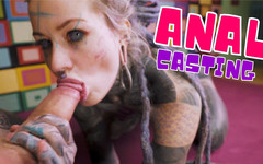 Anuskatzz: Büyük yaraklı yeni bir porno adam için ilk kez kamera önünde...