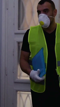 Hi-vis - pekerja nakal bertato rambut pirang dientot habis-habisan di kamar hotel