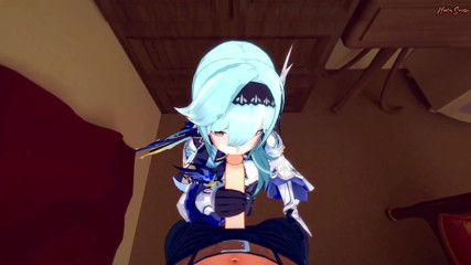 Hentai Smash: Eula gives you a POV blowjob then swallows cum - Genshin...