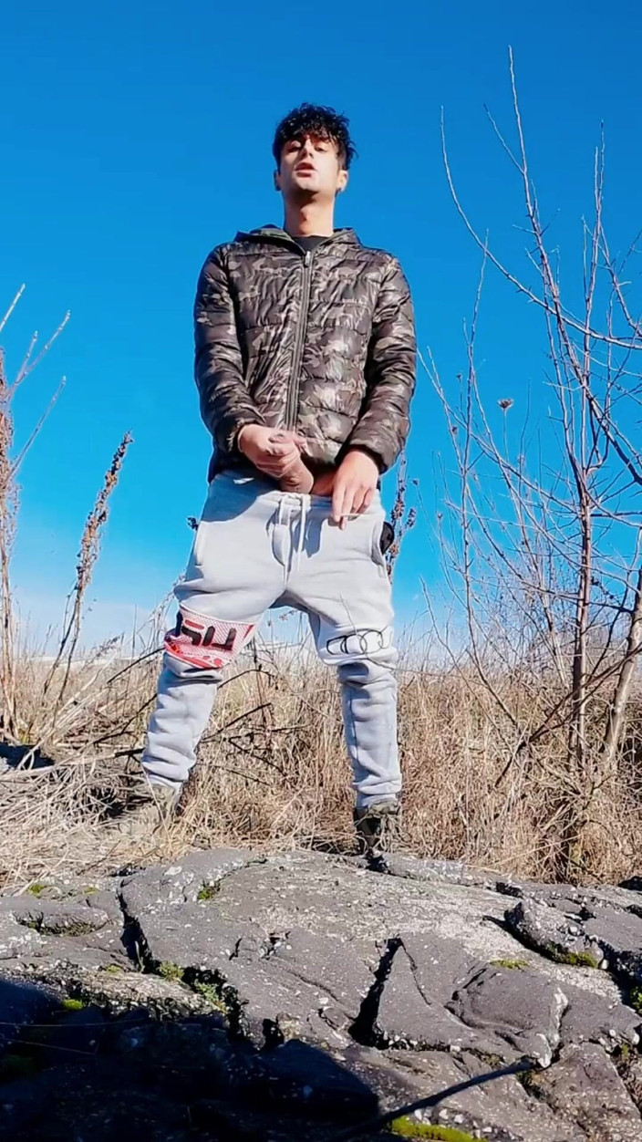 Idmir Sugary: Slow Motion Jerk off Outdoor While Smoking Cigarette