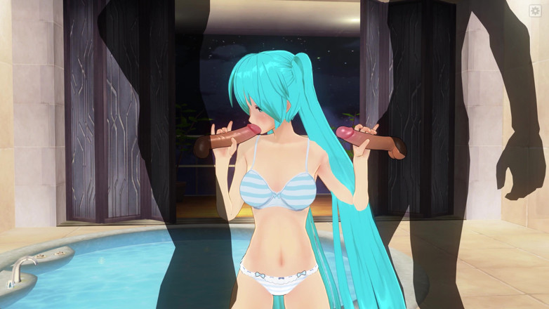 H3DC: 3D 헨타이. Miku 더블 오럴