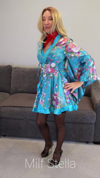 Blue Robe with Black Heels