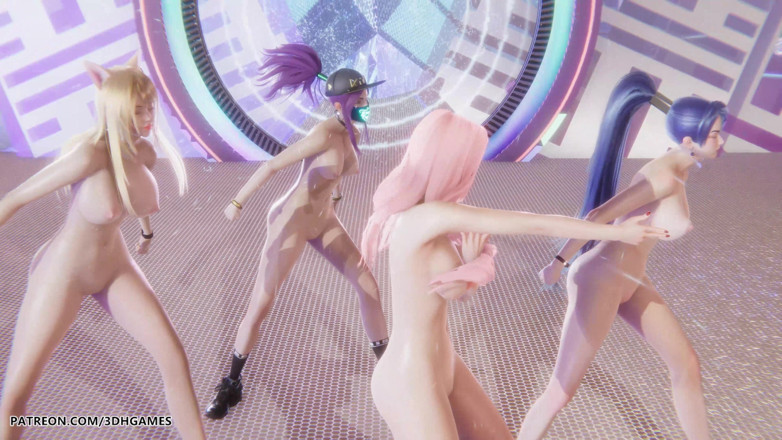 3D-Hentai Games: [mmd] aespa - kızlar ahri akali seraphine kaisa seksi çıplak dans