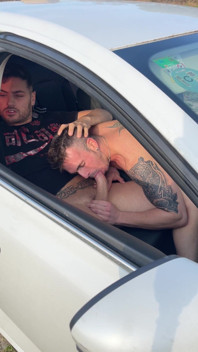 Blowjob in the Car - Deep and Intense Roadside Sucking