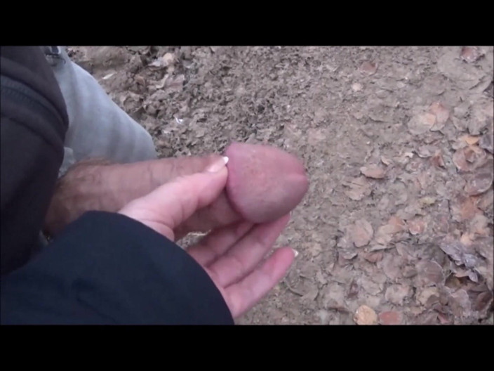 Asia: Forest walk handjob in close up