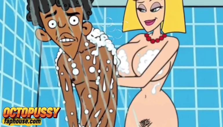 Octopussy Lovers Club: Sex-hungry Stepmom Joins Her Stepson in the Shower. Cartoon