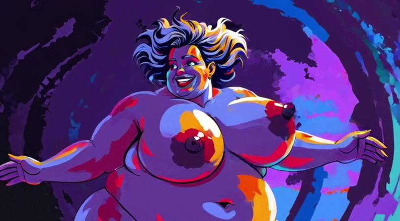 AI Porn: Ai grandota gorlock mujer desnuda bailando