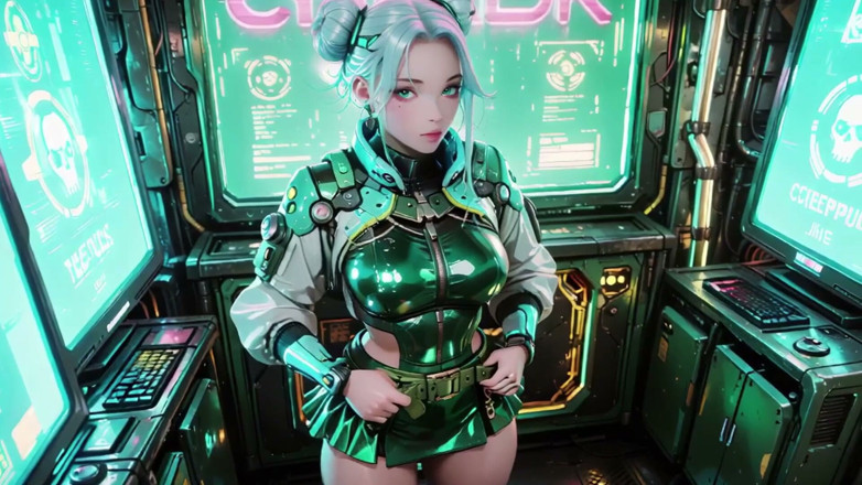 Seraphina Vale: The Green Armored Girl! Silver-haired Valkyrie Kneeling and Glancing Back,...