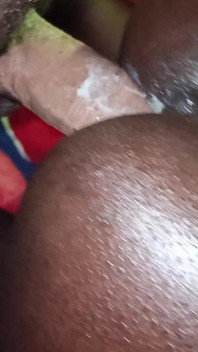Doggie Stroking This Ebony Ass