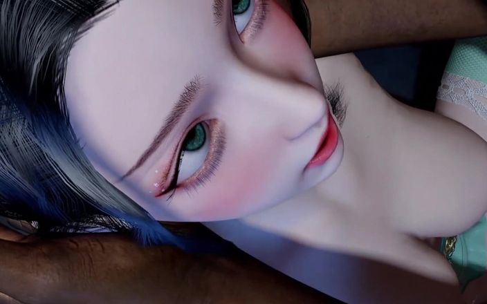 Why fuck so hard: 3d азіатська дружина зраджує з великим чорним членом і багато писає