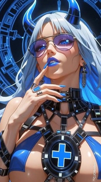 Hot Cyberpunk Blue Woman Sexy Pose (ai Animation)