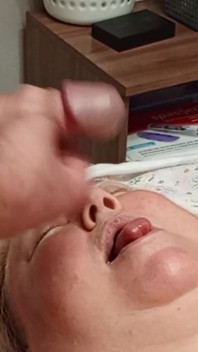 Neighbor Gets a Mouthful of Cum After I Jerk off My Dick