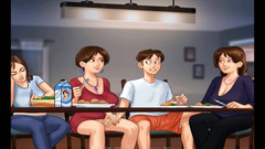 Hentai World: Summertime Saga - melancap antara satu sama lain di bawah meja