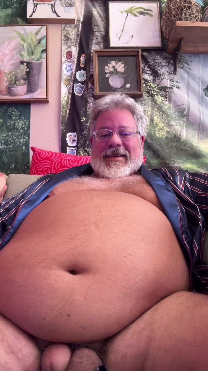 Hand-Free-Daddy-Chub: Une Grosse Danse Nue, Ours, Orgasme Mains Libres