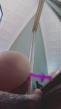 Mirror Dildo Play During Photoshoot