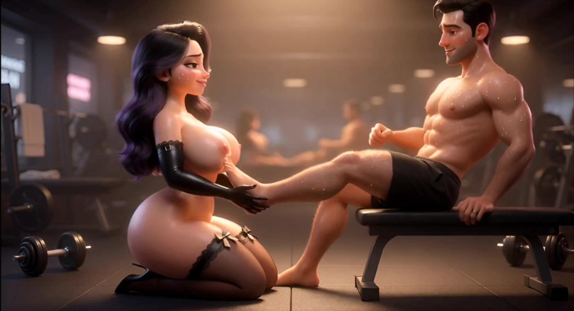 Stories&Anime: Фигуристый личный тренер, послушная сессия поздней ночью (AI Generated)