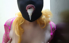 fermerino: BDSM 블라인드 마스크로 오럴을 하고 정액을 먹는 첫 번째 시간