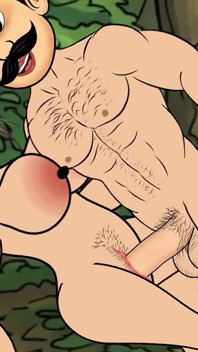 ジャングルセックスでの大きな胸と大きなチンポのファンキングアニメ動画