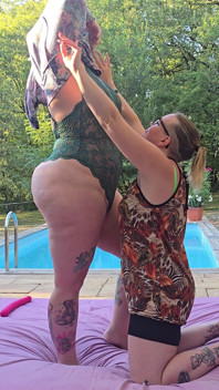 Burning Lesbian Duo with Maureen: Dildos, Oil and Pleasure Under My Boyfriend's Eyes