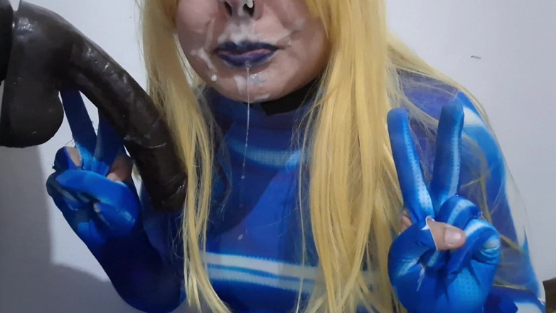 fermerino: Fofa Samus Femboy Com BDSM Nosehook Dando Um Boquete Desleixado...