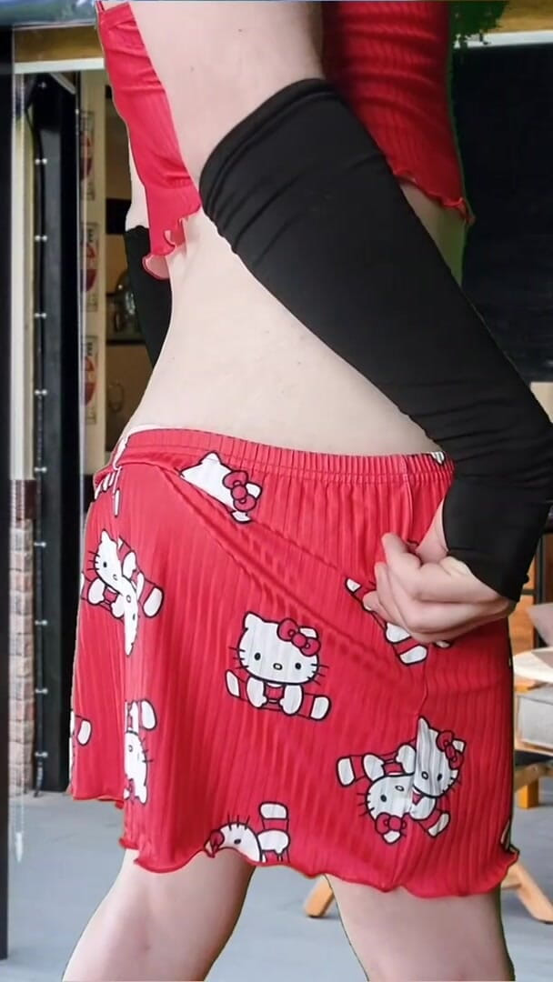Kitty_Cross: Sissy Enjoying at Houseyard in Her Cutie Short Outfits Lollipop...