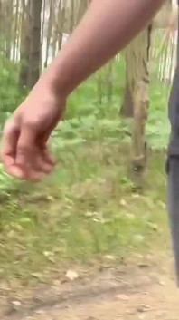 Young boy flashing, spanking ass and masturbating in forest