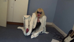 Leather Kirsten: Playing in White Leather