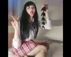 Horny College Girl Gives Ahegao After a Harsh Anal Training Session by Tremendous Anal Expanding Beads thumbnail