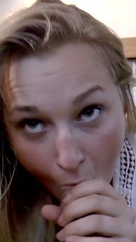 Hot German blonde takes a ride on huge dick