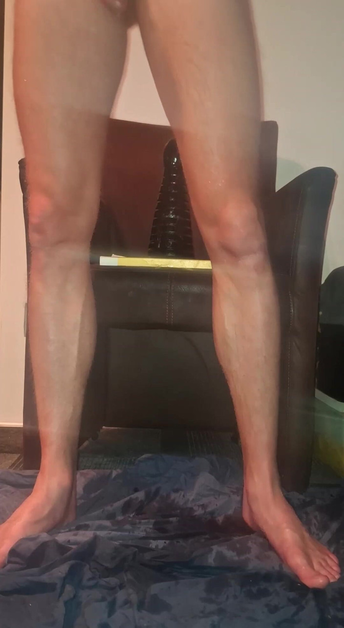 NoFace Twink X: Hot Solo Gay Twink Rides Giant Pyramid Pawn Dildo Anal
