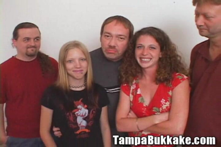 Tampa Bukkake: Two College Girls Swap Sperm Gangbang Small Boobies Bitch Fucked...