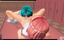 H3DC: 3D-hentai-Yuri-mädchen überspringen körpererziehung und ficken