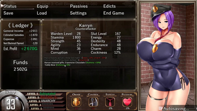 Cumming Gaming: Cuộc dạo chơi im lặng trong tù của Karryn thông...