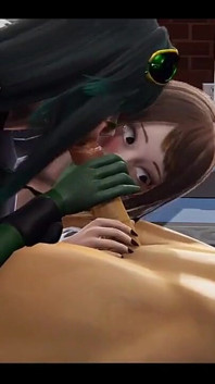 Boku No eroe Hentai yuri - trio Ochako, Froppy e Rumi Usagiyama futanari hard sex - anime manga 3D cartoon asian japanese