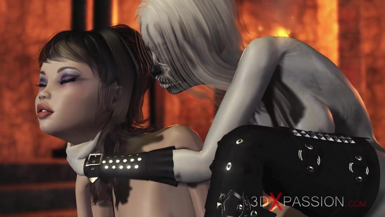 3dxpassion-transgender: 어두운 성에서 섹시한 소녀를 따먹는 3D 딕걸 마녀