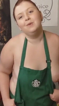Starbucks apron striptease