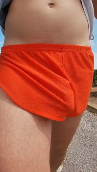 My Cock Manages to Stick Out of My Short Shorts, People See It